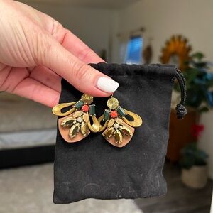 J Crew Art Deco-Style Statement Earrings